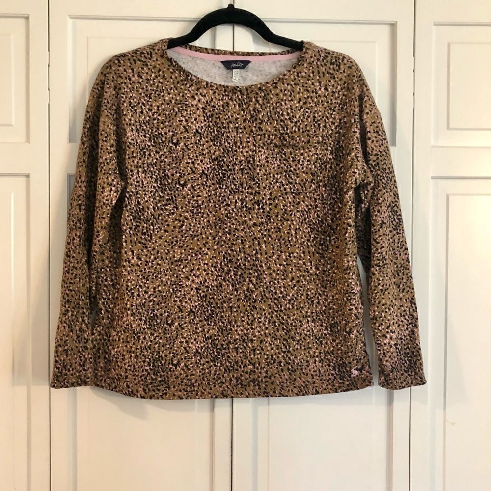 SALE Joules jersey knit leopard speckled pullover
